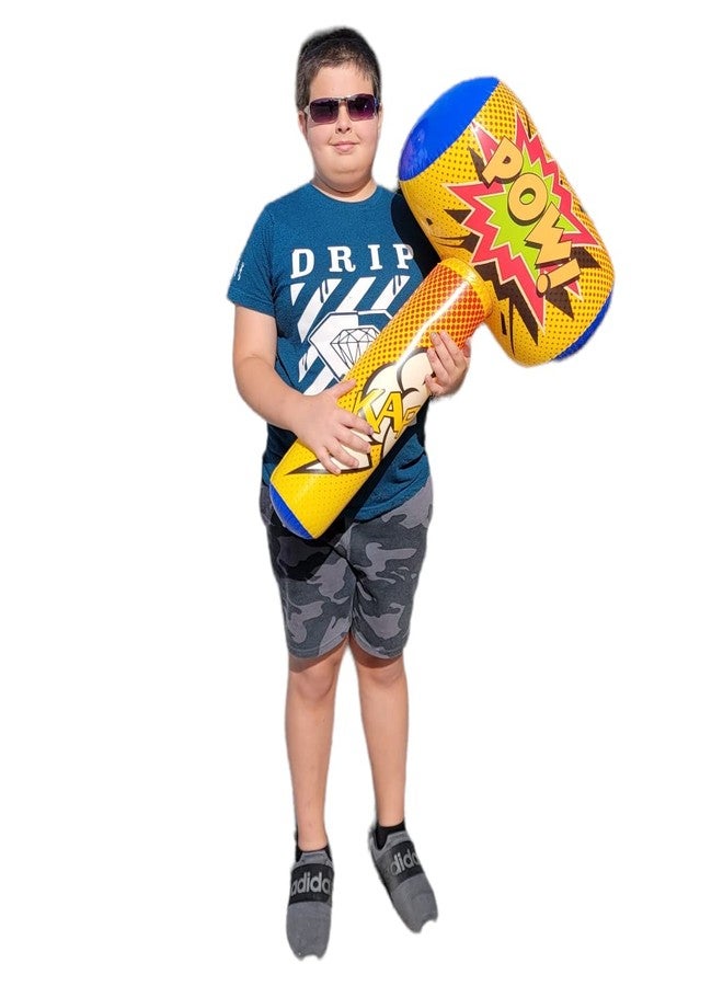 AMERICAN WIT Huge Super Hero Inflatable Bopper (30" x 17") Suprehero Inflate Hammer, Mullet for Play Fights and Action (2 Pack) - Image 4